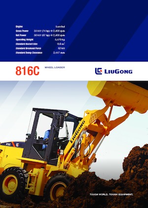 Gumikerekes homlokrakodók Liugong 816C