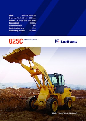 Gumikerekes homlokrakodók Liugong 825C