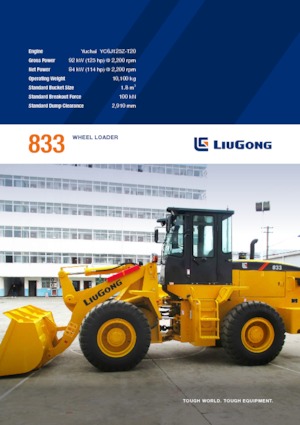 Gumikerekes homlokrakodók Liugong CLG833