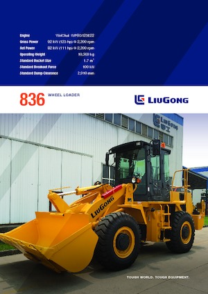 Gumikerekes homlokrakodók Liugong 836 
