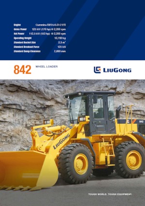 Gumikerekes homlokrakodók Liugong 842 