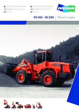 Gumikerekes homlokrakodók Doosan DL 160
