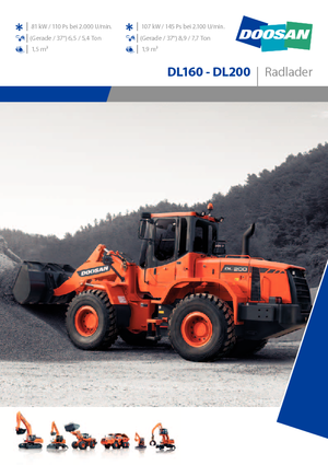 Gumikerekes homlokrakodók Doosan DL 200