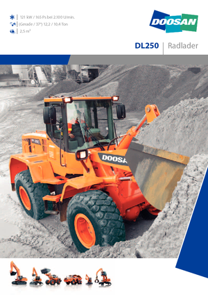 Gumikerekes homlokrakodók Doosan DL 250