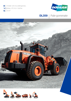 Gumikerekes homlokrakodók Doosan DL 350