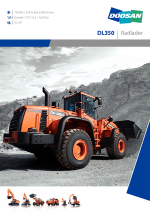 Gumikerekes homlokrakodók Doosan DL 350