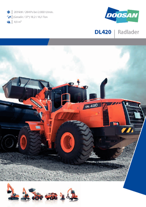 Gumikerekes homlokrakodók Doosan DL420-3
