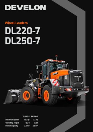 Gumikerekes homlokrakodók Develon DL250-7