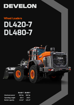 Gumikerekes homlokrakodók Develon DL420-7