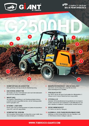 Gumikerekes homlokrakodók Giant G2500 X-tra HD