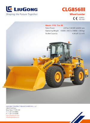 Gumikerekes homlokrakodók Liugong GLC856 III 