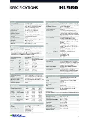 Gumikerekes homlokrakodók Hyundai HL960