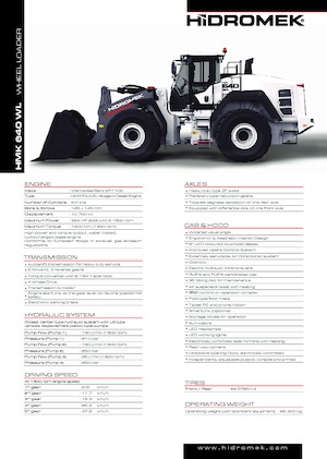 Gumikerekes homlokrakodók Hidromek HMK 640 WL