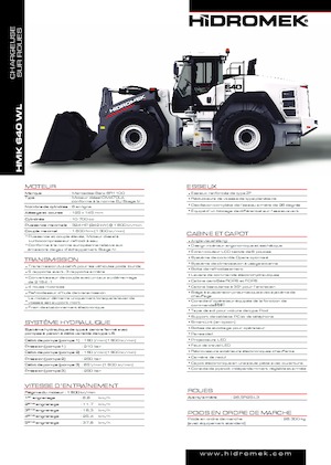 Gumikerekes homlokrakodók Hidromek HMK 640 WL