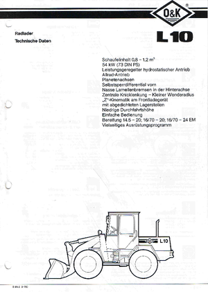 Gumikerekes homlokrakodók O&K L 10