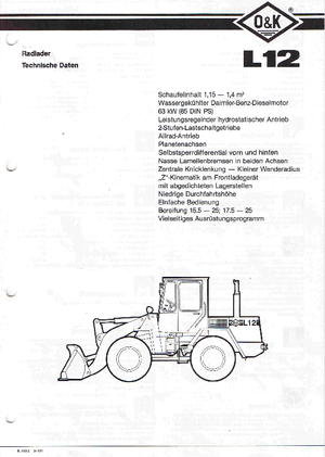 Gumikerekes homlokrakodók O&K L 12