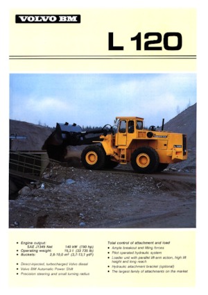 Gumikerekes homlokrakodók Volvo L 120