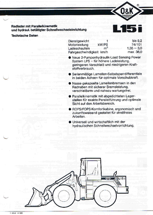 Gumikerekes homlokrakodók O&K L 15 i