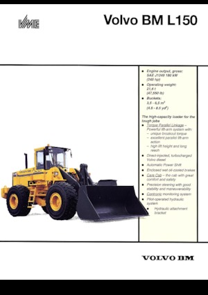 Gumikerekes homlokrakodók Volvo L 150