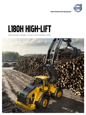 Gumikerekes homlokrakodók Volvo L180H High-Lift