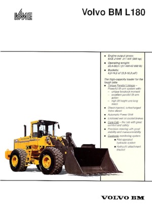 Gumikerekes homlokrakodók Volvo L 180