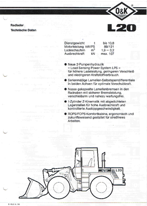 Gumikerekes homlokrakodók O&K L 20