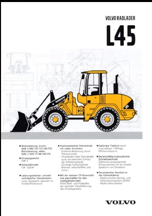 Gumikerekes homlokrakodók Volvo L 45