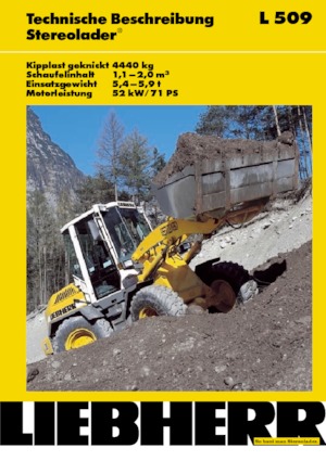 Gumikerekes homlokrakodók Liebherr L 509 Stereo