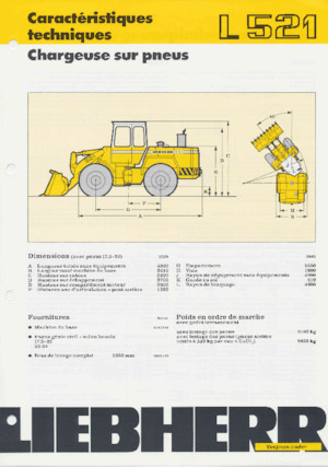 Gumikerekes homlokrakodók Liebherr L 521