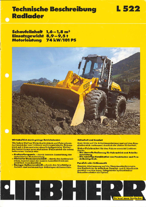 Gumikerekes homlokrakodók Liebherr L 522 Z
