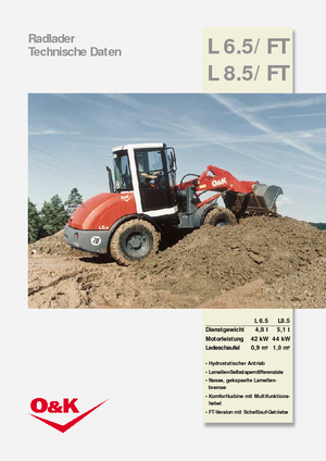 Gumikerekes homlokrakodók O&K L 8.5 FT