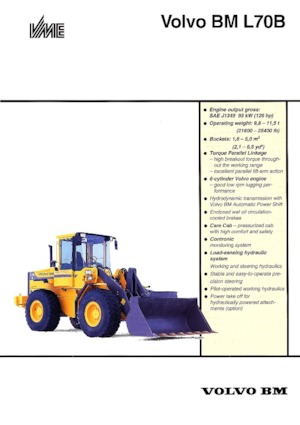 Gumikerekes homlokrakodók Volvo L 70 B