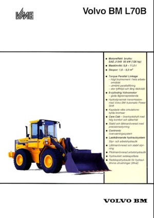 Gumikerekes homlokrakodók Volvo L 70 B
