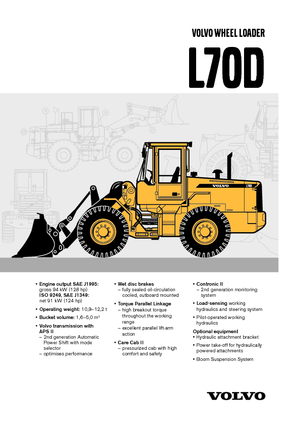Gumikerekes homlokrakodók Volvo L 70 D