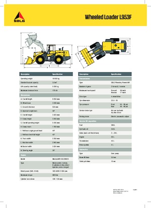 Gumikerekes homlokrakodók SDLG L953F