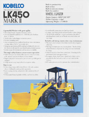 Gumikerekes homlokrakodók Kobelco LK450