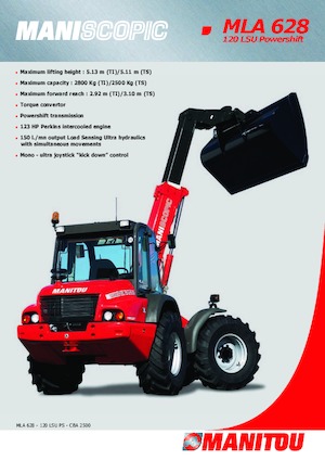 Gumikerekes homlokrakodók Manitou MLA 628 TW LS PS