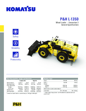 Gumikerekes homlokrakodók Komatsu P&H L-1350