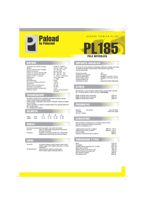 Gumikerekes homlokrakodók Palazzani PL 185