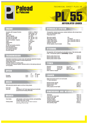 Gumikerekes homlokrakodók Palazzani PL 55.2