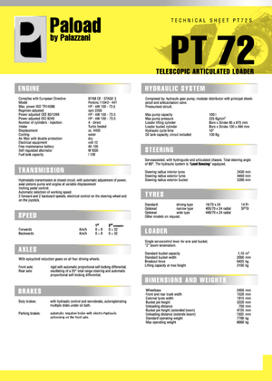 Gumikerekes homlokrakodók Palazzani PT 72