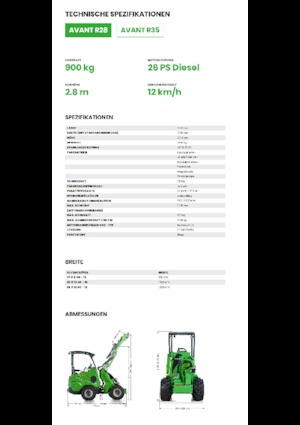 Gumikerekes homlokrakodók Avant Tecno R 28