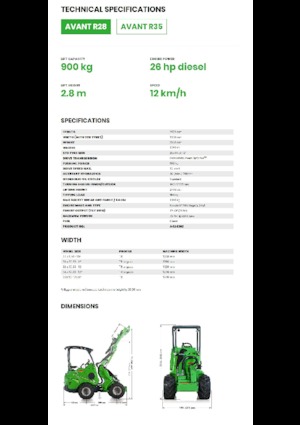 Gumikerekes homlokrakodók Avant Tecno R 28