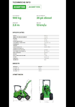 Gumikerekes homlokrakodók Avant Tecno R 28