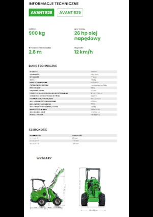 Gumikerekes homlokrakodók Avant Tecno R 28