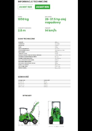 Gumikerekes homlokrakodók Avant Tecno R 35