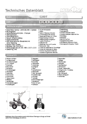 Gumikerekes homlokrakodók Multione S 28 DT