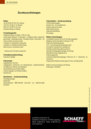 Gumikerekes homlokrakodók Terex-Schaeff SKL 844