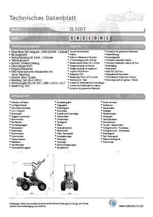 Gumikerekes homlokrakodók Multione SL 32 DT