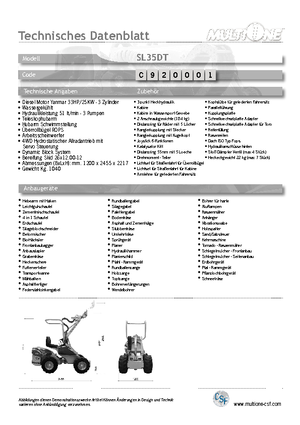 Gumikerekes homlokrakodók Multione SL 35 DT